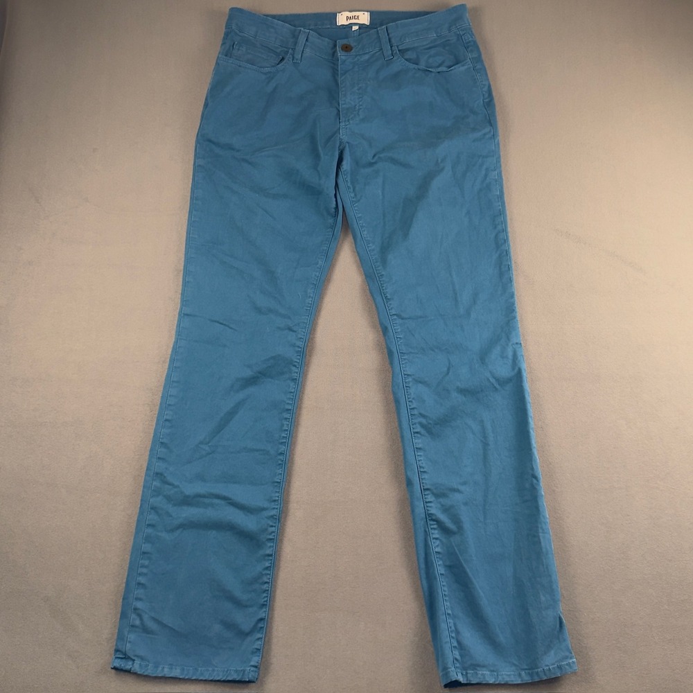 Paige‎ Normandie Straight Leg Pants Deep Teal Blue Green Size 32 M603279 DNM279